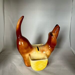 VINTAGE 1950s A.L. Hirsch MCM Ceramic Dachshund Figurine